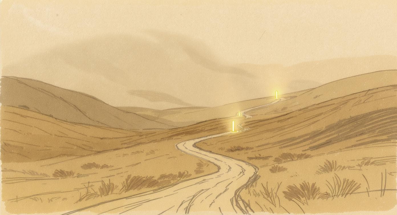 Quest-Pfad durch Landschaft