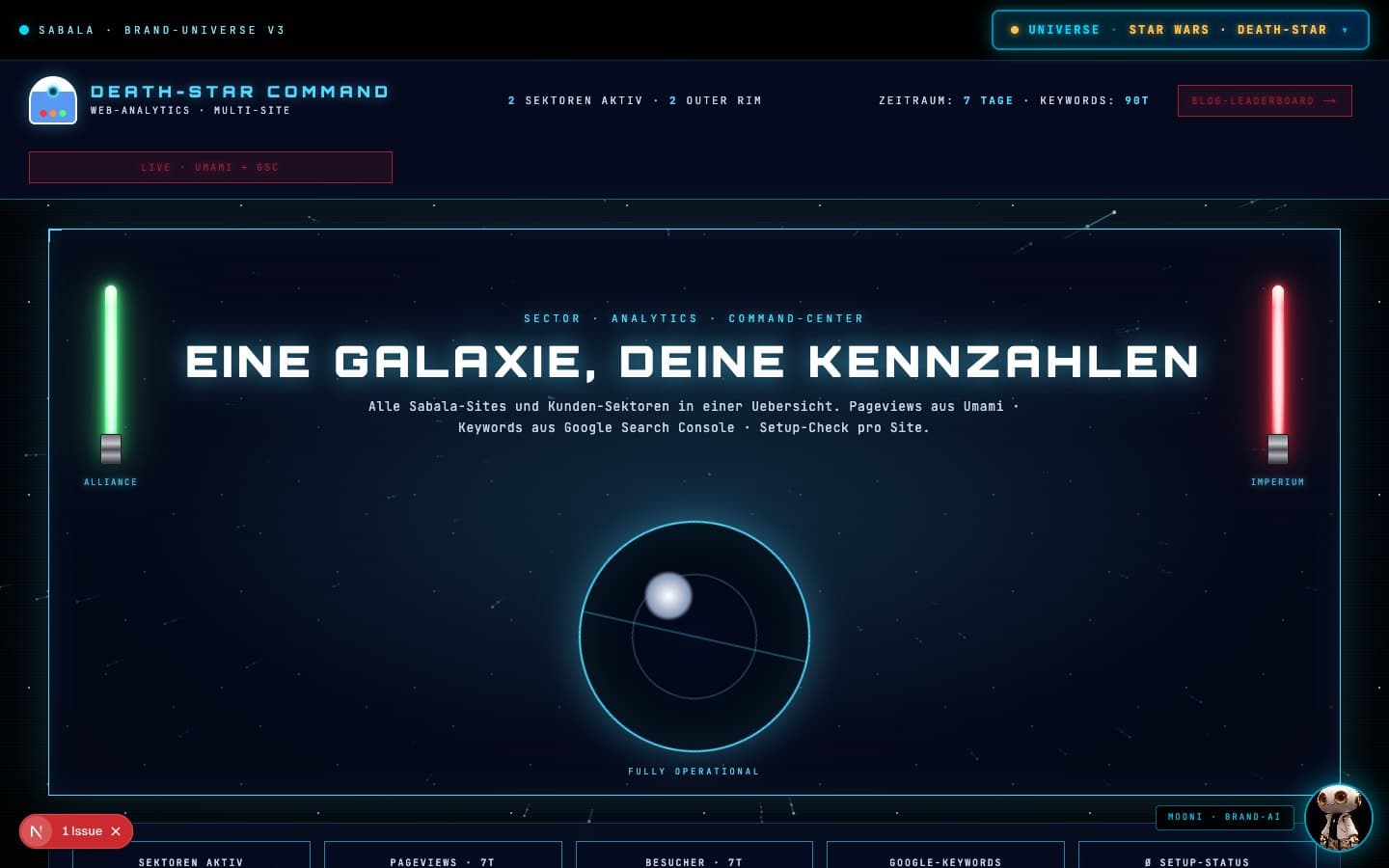 Galaxie statt Excel.
