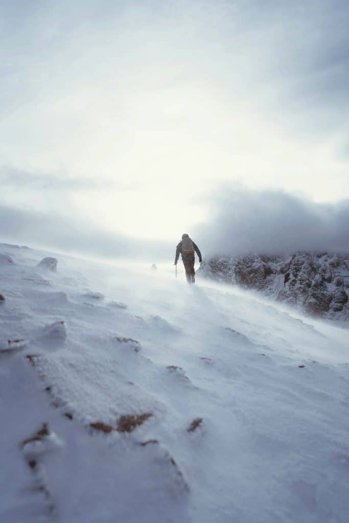 Hiker in the snow